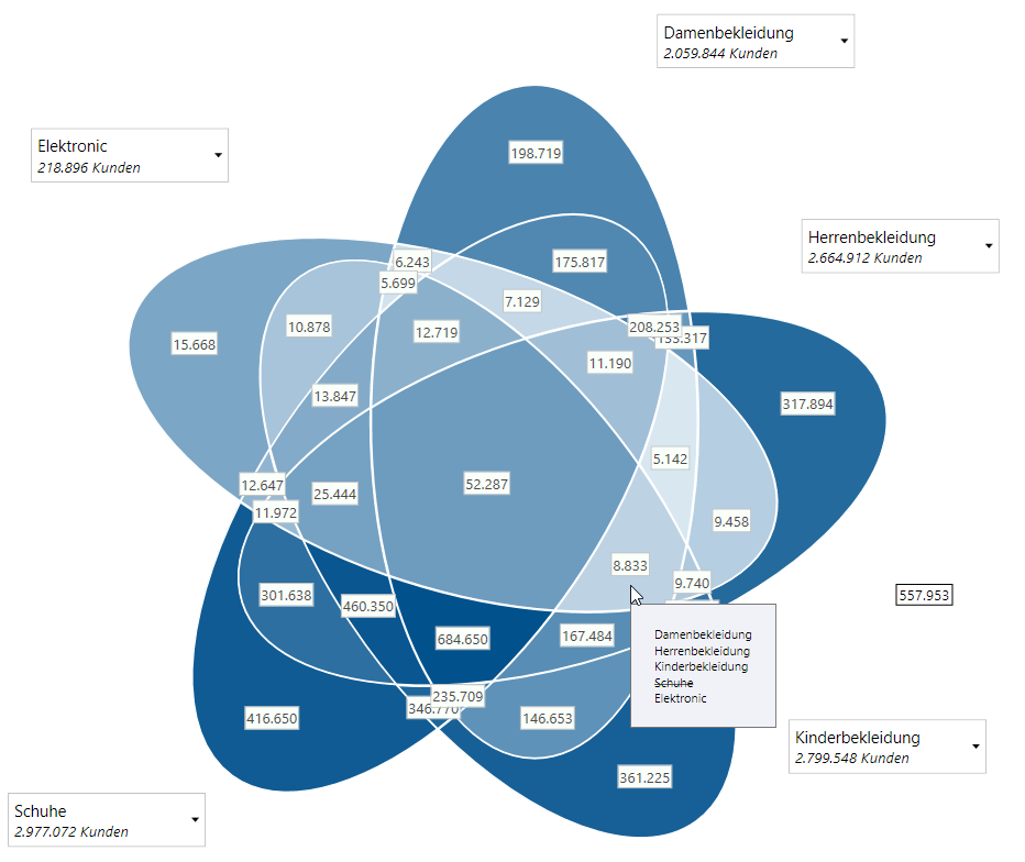 Venn Diagramm für komplexe Zielgruppen